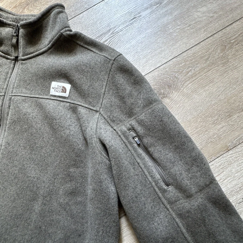 The North Face Jacket Mens XL Gray Green 1/4 Zip Fleece Pullover Gorpcore Thick